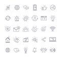 Social media set icons. Black and white with lines. Isolated on white background. Can be used for mobile concepts and web. Royalty Free Stock Photo