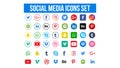 Social media Set icons pack background white color. Royalty Free Stock Photo