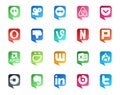20 Social Media Speech Bubble Style Logo like driver. uber. netflix. drupal. wattpad