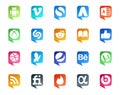 20 Social Media Speech Bubble Style Logo like fiverr. utorrent. reddit. behance. msn
