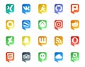 20 Social Media Speech Bubble Style Logo like travel. html. instagram. opera. wattpad