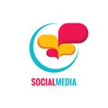 Social media - speech bubbles vector logo concept illustration in flat style. Dialogue icon. Chat sign. Communication messages. Royalty Free Stock Photo