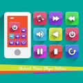 Social media square music icons