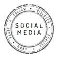 Social media stamp isolated on white Royalty Free Stock Photo