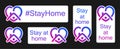 Social media stickers with stay at home sign Royalty Free Stock Photo