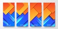 Social Media Stories Modern vibrant geometric orange and blue duotone abstract gradient concept cover poster banner template for