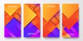 Social Media Stories Modern vibrant geometric orange and blue purple violet duotone abstract gradient concept cover poster banner