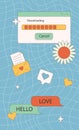 Social media stories retro groovy interface