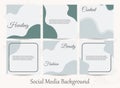 Social media story post feed template background in ocean blue colors.