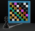 Social media strategy facebook instagram twitter linkedin tik tok chess pawn on chessboard - 3d rendering