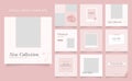 Social media template banner fashion sale promotion. fully editable instagram and facebook square post frame puzzle organic sale