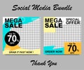 Social media template for fashion business, posts and stories. Editable template for digital marketing, web banner and mobile apps