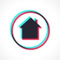 Social media Tik Tok Glitch stylized interface house icon