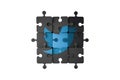 Social Media Twitter Icon on Puzzle Pieces Royalty Free Stock Photo