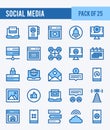 25 Social Media. Two Color icons Pack. vector illustration