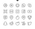 Social Media UI Pixel Perfect Well-crafted Vector Thin Line Icons 48x48 Ready for 24x24 Grid for Web Graphics and Apps