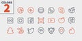 Social Media UI Pixel Perfect Well-crafted Vector Thin Line Icons 48x48 Ready for 24x24 Grid for Web Graphics and Apps