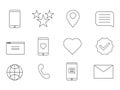 Social media vector icon set, simple line symbol