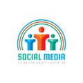 Social media - vector logo template concept illustration. Human character. People sign. Partnership teamwork icon.