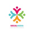 Social media vector logo template creative illustration. People group sign. Teamwork symbol. Friendship teamwork concept. Design Royalty Free Stock Photo