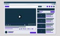 Social media video player website ui mockup Royalty Free Stock Photo