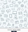 Social Media wallpaper. Network communication seamless pattern. Royalty Free Stock Photo