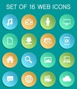 social media web icons on colorful round Royalty Free Stock Photo