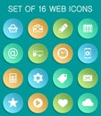 social media web icons on colorful round Royalty Free Stock Photo