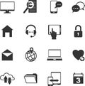 Social, media, web icons set Royalty Free Stock Photo