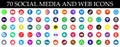 Social media and web logo rounded icons set vector illustration.