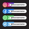 Social media web lower third banners template design. Vector illustration Royalty Free Stock Photo