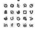Social media Well-crafted Pixel Perfect Vector Solid Icons Royalty Free Stock Photo
