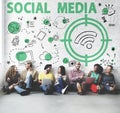 Social Media Word Wifi Signal Concept Royalty Free Stock Photo