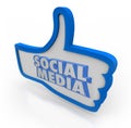 Social Media Words Blue Thumbs Up Community Network