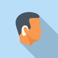 Social medicine health icon flat vector. Person head device