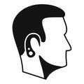 Social medicine health icon simple vector. Person head device