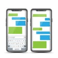 Social Messenger Vector. Speech Bubbles Constructor. Realistic Modern Mobile Application Messenger Interface. Smartphone Royalty Free Stock Photo