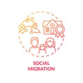 Social migration red gradient concept icon Royalty Free Stock Photo