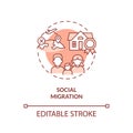 Social migration terracotta concept icon Royalty Free Stock Photo