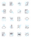 Social mobile linear icons set. Connectivity, Interactivity, Sharing, Accessibility, Engagement, Mobile-first