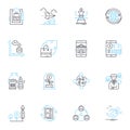 Social nerk linear icons set. Community, Connectivity, Interaction, Shareability, Virality, Nerk, Friendship line vector Royalty Free Stock Photo