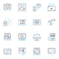 Social nerks linear icons set. Community, Friendship, Connection, Nerk, Online, Forum, Group line vector and concept