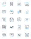 Social nerks linear icons set. Community, Friendship, Connection, Nerk, Online, Forum, Group line vector and concept