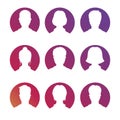 Social netork and media avatars collection - white people silhouettes avatars