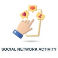 Social Network Activity icon. 3d illustration from feedback collection. Creative Social Network Activity 3d icon for web