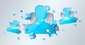 Social network blue avatar Royalty Free Stock Photo