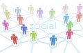Social network color people media connections Royalty Free Stock Photo