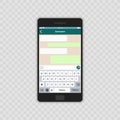 Social network concept. Blank template. Messenger window. Chating and messaging concept. Chat app template whith mobile Royalty Free Stock Photo