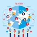 Social network concept Global communication infographic elements Royalty Free Stock Photo