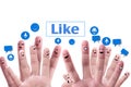 Social network concept of Happy group of fingerf